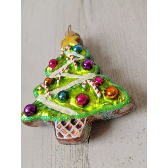 Radko sweet Ginger Tree 2000 blown glass ornament glitter Xmas - Picture 3 of 6